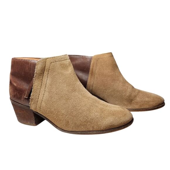 Madewell Cait Cottage Suede Leather Ankle Boots Brown Tan Distressed BOHO 7 - Picture 15 of 15